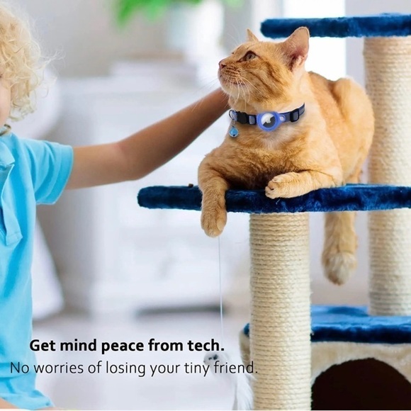 Cat Collar w/Air Tag holder,safety release,reflective, optional bell. - Picture 6 of 12